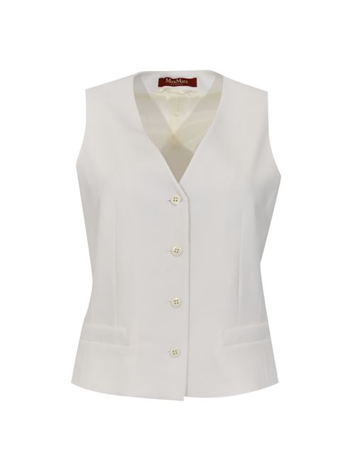 Gilet MSTMADIA in crepe di lana Bianco MAX MARA STUDIO | 2616151011600010